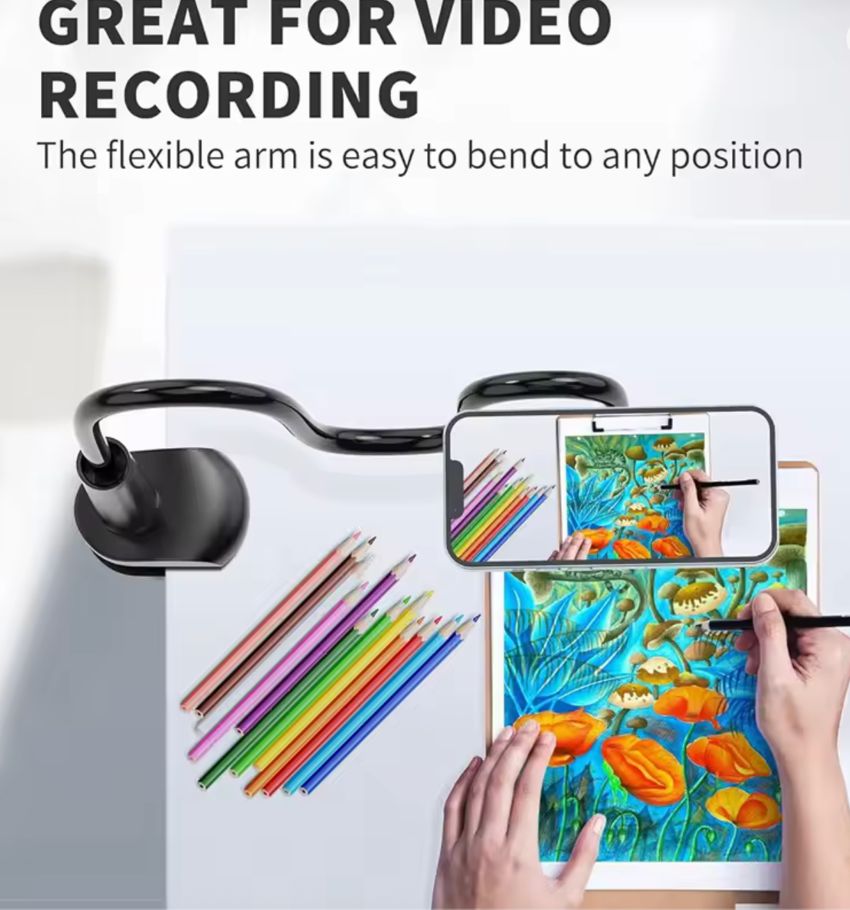 FLEXTA™ Magnetic Phone Holder – Hands-Free Desk & Bed Mount